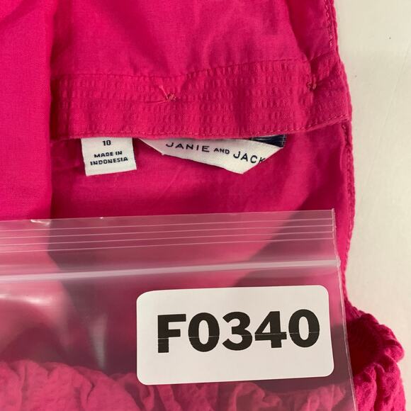 Janie and Jack 10 Girls Fuchsia Pink Puff Sleeve Seersucker Party Dress - Picture 3 of 8